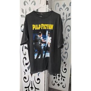 Pulp Fiction T Shirt 2XL Black distressed Graphic Movie Tee Dance Scene NWOT